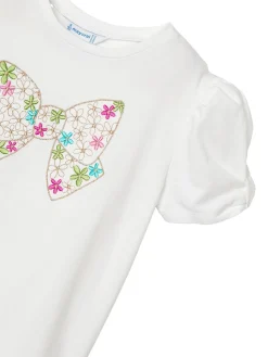 Completo 2 pezzi bambina t-shirt e gonna fucsia