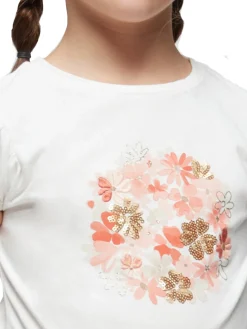 Completo 2 pezzi bambina t-shirt e gonna nude