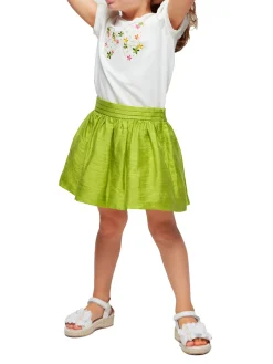 Completo 2 pezzi bambina t-shirt e gonna lime