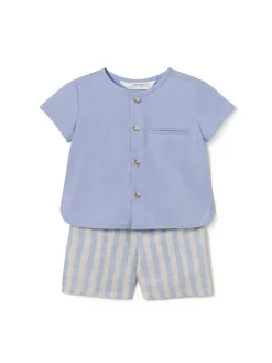 Completo 2 pezzi camicia e shorts neonato