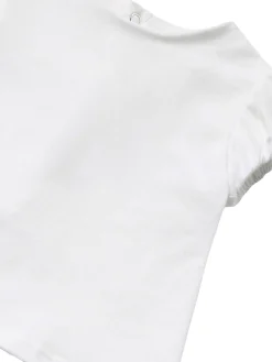 Completo 2 pezzi neonata salopette e t-shirt rosa