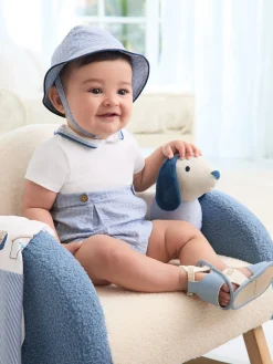 Completo 2 pezzi neonato pagliaccetto e cappello azzurro