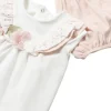 Completo 2 pezzi t-shirt e shorts neonata rosa