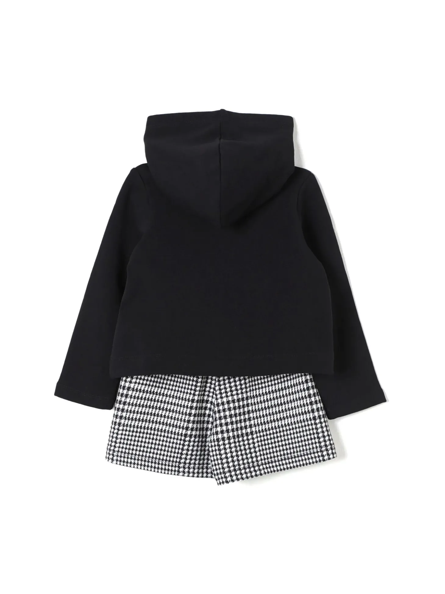 Completo 2 pz felpa cappuccio e short nero
