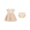 Completo 2 pz neonata abito con cintura e gonna svasata e panties sabb