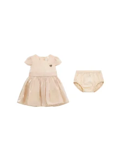 Completo 2 pz neonata abito con cintura e gonna svasata e panties sabb