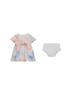 Completo 2 pz neonata abito cerimonia fantasia floreale e panties