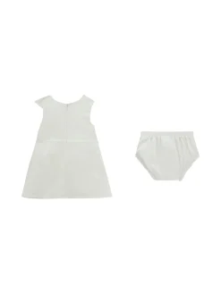 Completo 2 pz neonata abito cerimonia con fiocco decorativo e panties