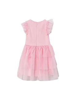 Completo 2 pz neonata abito cerimonia in tulle con panties rosa