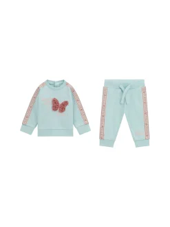 Completo 2 pz neonata felpa con ricamo farfalla e pantalone joggers ce