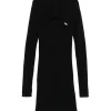 Completo abito e cardigan in maglia nero