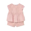 Completo blusa e bermuda in tulle rosa