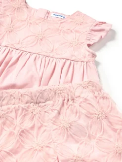 Completo blusa e bermuda in tulle rosa
