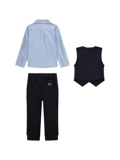 Completo camicia, gilet e pantalone cerimonia blu