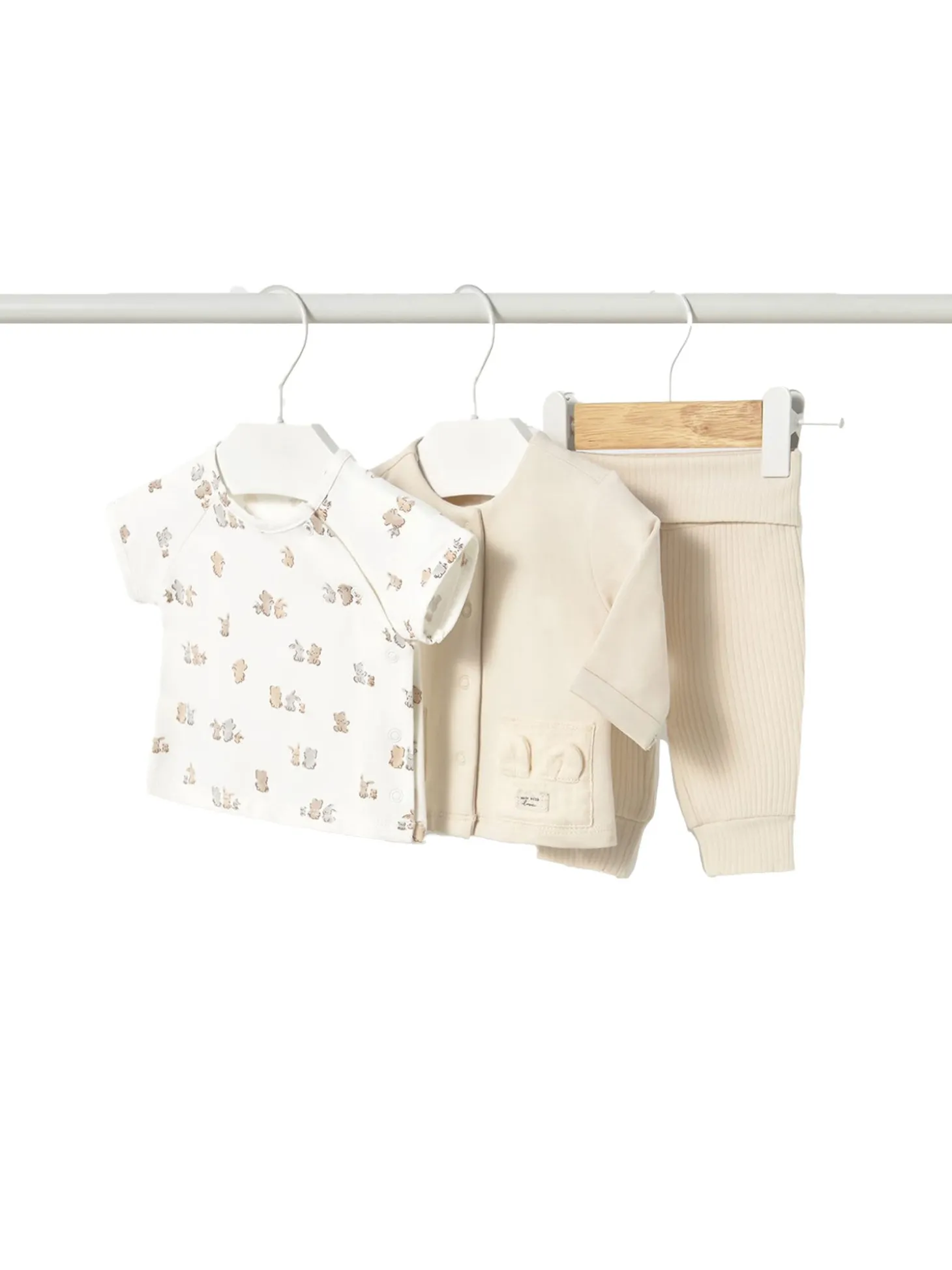 Completo cardigan, t-shirt e pantalone ceramica