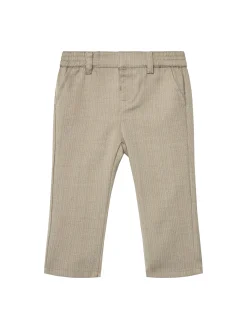 Completo cerimonia neonato camicia, finto gilet e pantalone beige