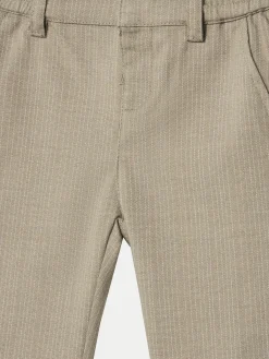 Completo cerimonia neonato camicia, finto gilet e pantalone beige