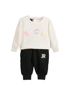 Completo due pezzi (felpa zip con cappuccio + pantalone) Room panna/ne