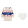 Completo due pezzi neonata abito con culotte multicolor