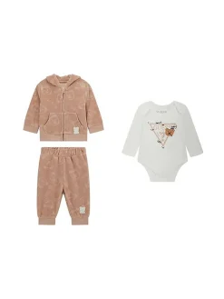Completo felpa, body e pantalone cipria
