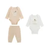 Completo neonato due body e pantalone sabbia