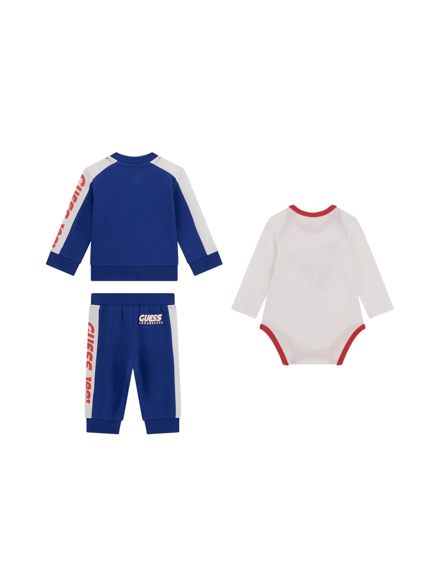 Completo neonato felpa con zip, body e pantalone blu maya