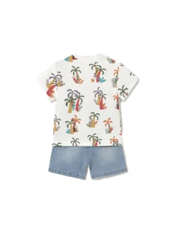 Completo t-shirt e shorts in jeans fantasia