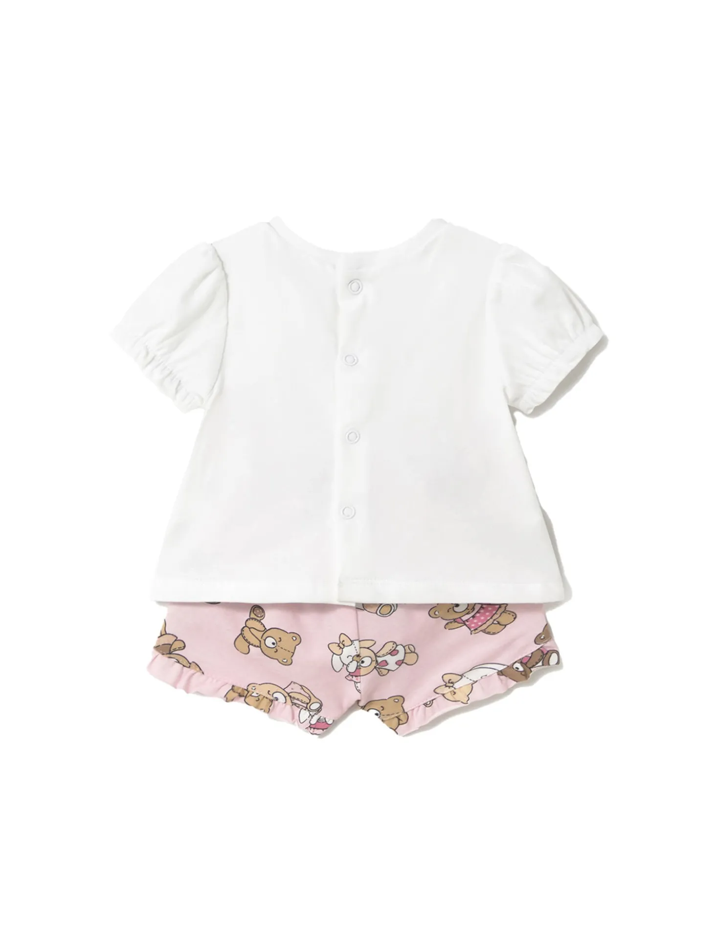 Completo t-shirt e shorts fantasia rosa