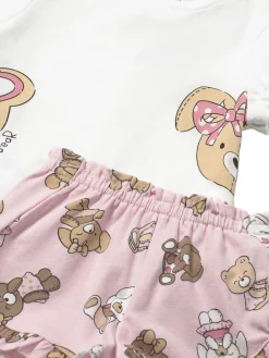 Completo t-shirt e shorts fantasia rosa