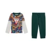 Completo t-shirt maniche lunghe e pantalone fantasia