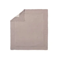 Copertina in maglia con pellicciotto interno beige
