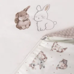 Copertina motivo coniglietti beige