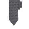 Cravatta in seta con ricamo logato 6 cm