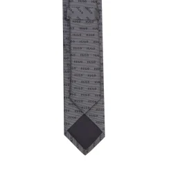 Cravatta in seta con ricamo logato 6 cm
