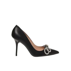 Decolleté con fiocco strass nero