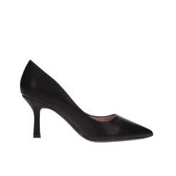 Decolleté in pelle tacco 80 nero