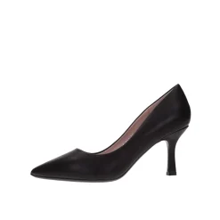 Decolleté in pelle tacco 80 nero