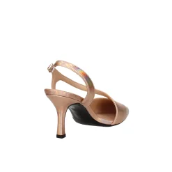 Decolleté sling-back in pelle oro rosa