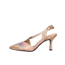 Decolleté sling-back in pelle oro rosa