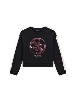 Felpa active con logo in paillettes nero