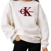 Felpa bambina con logo in rilievo bianco