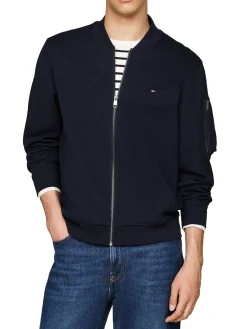 Felpa Bomber con zip blu
