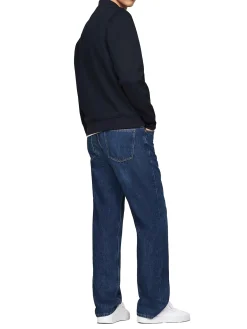Felpa Bomber con zip blu