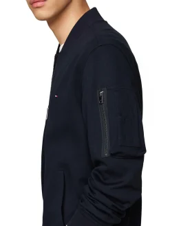 Felpa Bomber con zip blu