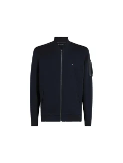 Felpa Bomber con zip blu