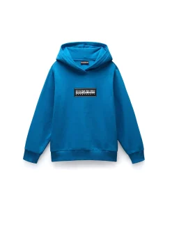 Felpa con cappuccio B-Chamois bluette