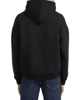 Felpa con cappuccio con logo ricamato nero