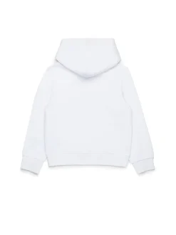 Felpa con cappuccio con logo frontale bianco