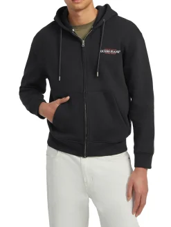 Felpa con cappuccio e zip American Tradition nero