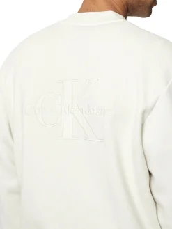 Felpa con chiusura a zip, girocollo, con maxi logo ricamato sul di die
